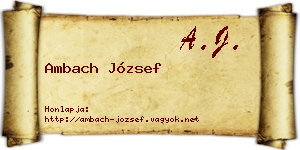 Ambach József névjegykártya