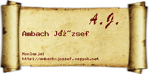 Ambach József névjegykártya