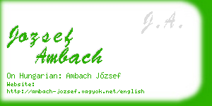 jozsef ambach business card